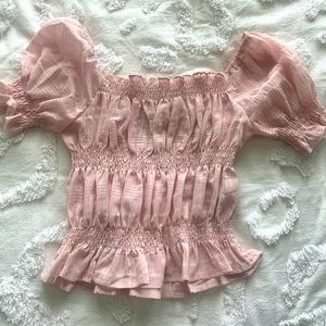 blush pink blouse top